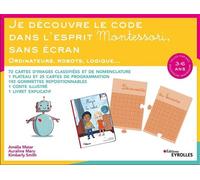 Je découvre le code dans l'esprit Montessori, sans écran Ordinateurs, robots, logique... 72 Cartes d'images classifiées et de nomenclature. 1 Plateau et 25 cartes de programmation. 192 Gommettes repos