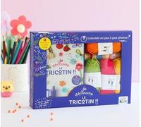 Je Découvre Le Tricotin - Coffret Avec 1 Livre, 1 Tricotin En Bois, 4 Pelotes, 1 Aiguille À Laine, Du Fil De Fer