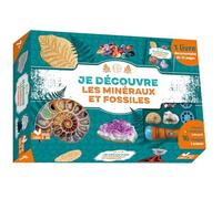 Je découvre les minéraux et fossiles - coffret avec lampe et kit excavation
