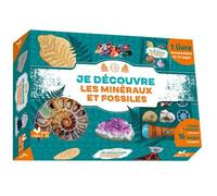 Je découvre les minéraux et fossiles - coffret avec lampe et kit excavation