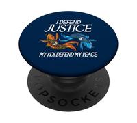 Je défends la Justice Mes koï défendent ma Paix Avocat Amoureux des carpes koï PopSockets PopGrip Adhésif