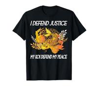 Je défends la Justice Mes koï défendent ma Paix Avocat Amoureux des carpes koï T-Shirt