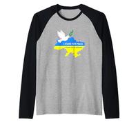 Je défends la Paix, Je suis du côté de l'Ukraine | Le Soutien de l'Ukraine Manche Raglan