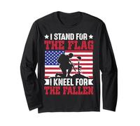 Je défends Le Drapeau Je m'agenouille pour Les Morts Manche Longue