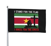 Je Défends Le Suriname Et Je M'Agenouille Devant La Croix Drapeaux Décoratif Colorée Drapeaux De Jardin Durable Drapeau De Jardin Décoration Pour Balcon Intérieure Pelouse 90X152Cm