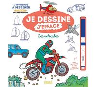 Je dessine j'efface - Les véhicules + feutre effacable - Philippe Legendre - Fleurus - cartonné - Document jeunesse