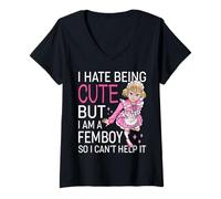 Je déteste être mignonne mais je suis un travesti femboy T-Shirt avec Col en V