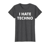 Je déteste la Techno T-Shirt, Femme, Chiné Foncé, XS