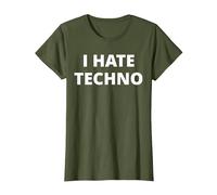 Je déteste la Techno T-Shirt, Femme, Olive, XS