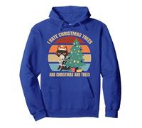 Je déteste Les Arbres de Noël et Noël et Les Arbres - Chat Sweat à Capuche, Unisexe pour Adultes, Bleu Royal, L