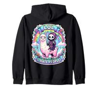 Je Déteste Les Gens Lama Faucheuse Humour Kawaii Sweat à Capuche