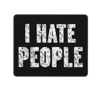 Je Déteste Les Gens Tapis De Souris Portable Tapis De Souris Gaming Bords Cousus Mouse Pad pour Travail Bureau Jeu 25X30Cm