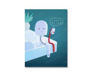 Je Déteste Mes Travaux, Brosse À Dents Drôle, Affiches Et Imprimés, Citations Humoristiques, Peinture Sur Toile, Images D'Art Murales, Décor De Salle De Bains Et De Toilettes 21X30Cm Sans Cadre