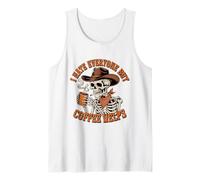 Je déteste Tout Le Monde, mais Le café Aide Skeleton Cowboy Western Débardeur