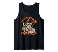 Je déteste Tout Le Monde, mais Le café Aide Skeleton Cowboy Western Débardeur