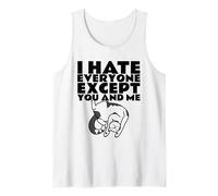 Je déteste Tout Le Monde sauf toi et Moi (Dessin Amusant de Chat) Débardeur