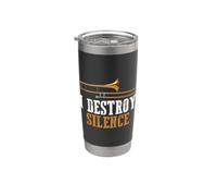 Je détruis le silence Blague drôle sur le trombone Gobelet isotherme en acier inoxydable double paroi