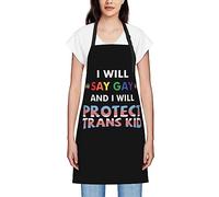 Je dirai Gay et je protégerai les enfants trans Tabliers de fierté Lgbtq pour les femmes hommes Tablier à bavette imperméable Tabliers de chef pour la cuisine Cuisson Cuisson Barbecue Jardinage