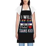 Je dirai Gay et je protégerai les enfants trans Tabliers de fierté Lgbtq pour les femmes hommes Tablier à bavette imperméable Tabliers de chef pour la cuisine Cuisson Cuisson Barbecue Jardinage