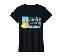 Je Dois être Un Cutter Parce Que J'Ai trop Chaud pour manier Le Frisbee T-Shirt Graphique avec Valeur, Femme, Noir, L