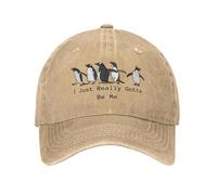 Je Dois Vraiment être Moi-même Casquette de Baseball Vintage en Jean usé Penguin Lovers Chapeau Snapback Hommes Femmes Casquettes Ajustables Casquette