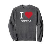 Je Donne du cœur, J'aime Ceux Qui donnent Sweatshirt, Unisexe pour Adultes, Chiné Foncé, S