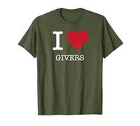 Je Donne du cœur, J'aime Ceux Qui donnent T-Shirt, Homme, Olive, M
