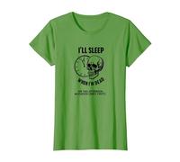 Je dormirai Quand Je Serai Mort ou This Afternoon Funny Skull T-Shirt, Femme, Herbe, 3XL