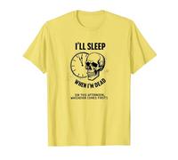 Je dormirai Quand Je Serai Mort ou This Afternoon Funny Skull T-Shirt, Homme, Citron, L
