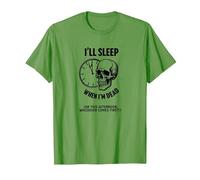 Je dormirai Quand Je Serai Mort ou This Afternoon Funny Skull T-Shirt, Homme, Herbe, L