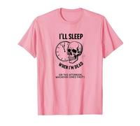 Je dormirai Quand Je Serai Mort ou This Afternoon Funny Skull T-Shirt, Homme, Rose, XL