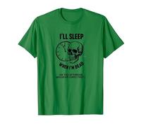 Je dormirai Quand Je Serai Mort ou This Afternoon Funny Skull T-Shirt, Homme, Vert Kelly, L