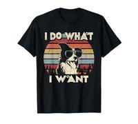 Je fais ce que je veux drôle Border Collie Vintage Retro T-Shirt