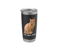 Je fais ce que je veux pour les amateurs de chats tigré oranges amusants Gobelet isotherme en acier inoxydable double paroi
