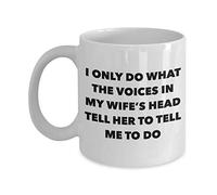 Je Fais Ce Que Les Voix Dans La Tête De Ma Femme Me Disent De Faire Tasse À Café Porcelaine Tasses Impression Tasse 330Ml Pour Collègue Thé Lait