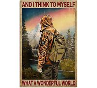 Je Fais De La Randonnée Et Je Me Dis : « Quel Monde Merveilleux ! » Métallique Panneau Drôle Métal Tôle Signe Rétro Affiche Poster Plaque Pour Garage Café Cuisine S