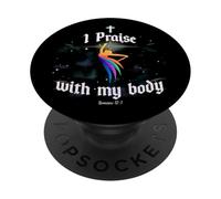 Je Fais l'éloge avec ma Danseuse de culte chrétien PopSockets PopGrip Adhésif