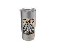 Je fais partie de l'équipe Jesus Christ Je suis Knight Christian Believer God Gobelet isotherme en acier inoxydable double paroi