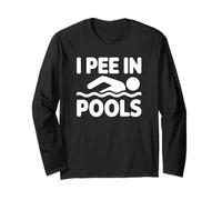 Je Fais Pipi dans Les piscines - Funny Swimmer Manche Longue