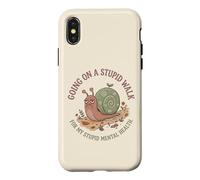 Je Fais Une Promenade Stupide pour Mon Stupide Cerveau et santé mentale Snail 4 Coque pour iPhone X/XS