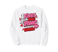 Je flirte comme Une Blague et Je Panique Quand ça Marche, Bande dessinée rétro Sweatshirt