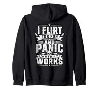 Je flirte pour Le Fun et Je Panique Quand ça Marche Edgy Skull Sweat à Capuche