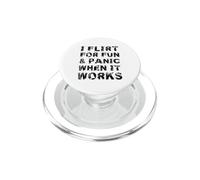 Je flirte pour Le Fun et Je Panique Quand ça Marche Sarcastique PopSockets PopGrip pour MagSafe