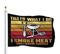 Je Fume De La Viande Et Je Sais Des Choses Bannières 90X150Cm Éclatantes Durable Bannière Drapeaux De Maison Pour Fêtes Vacances Dortoirs