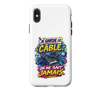 Je Garde Ce Câble on Ne Sait Jamais Humour Technologie Coque pour iPhone X/XS