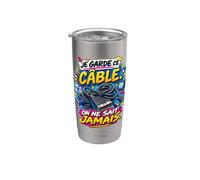 Je Garde Ce Câble On Ne Sait Jamais Humour Technologie Gobelet isotherme en acier inoxydable double paroi