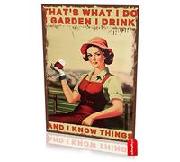 Je Jardine Et Bois Plaque En Métal Rétro Affiche Tin Sign Vintage Plaque Publicitaire Pour Jardin Porte Chambre 20X30 Cm
