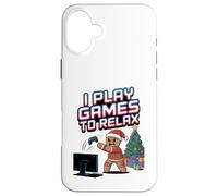 Je Joue à des Jeux pour me détendre sur Une Chaise de Jeu en Coque pour iPhone 16 Plus