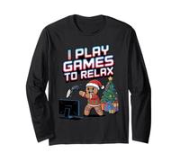 Je Joue à des Jeux pour me détendre sur Une Chaise de Jeu en Manche Longue