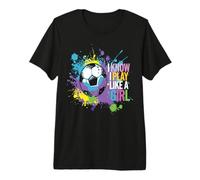 Je Joue au Foot avec énergie éclaboussures de Couleur T-Shirt Haut de Gamme